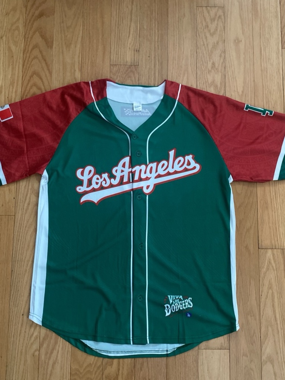 Los Angeles Green & Red Baseball Jersey